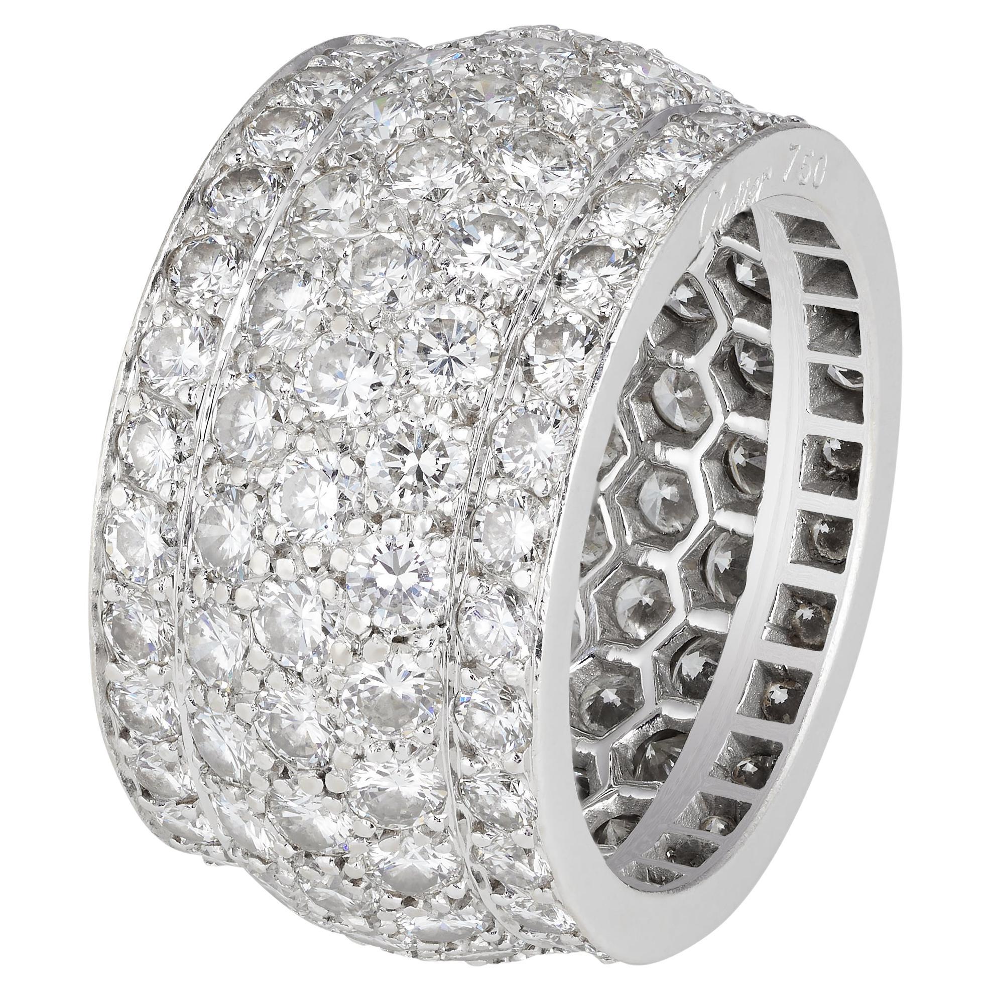 Cartier Diamond ‘Nigeria’ Eternity Wide Band Ring in 18K White Gold