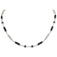 Cartier Diamond, Onyx and Ruby Le Baiser Du Dragon Necklace
