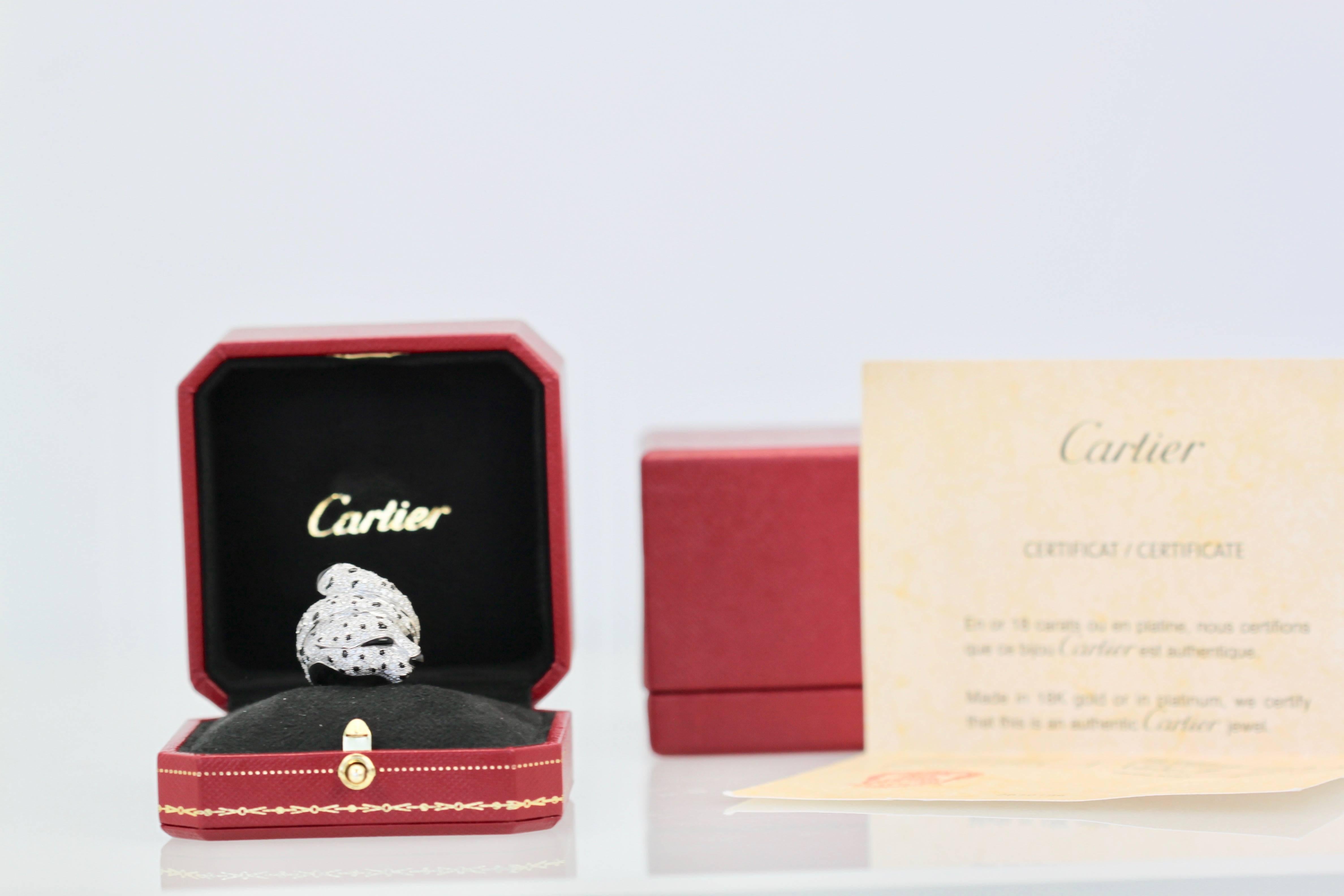 Cartier Diamond Onyx Panthere Ring 1
