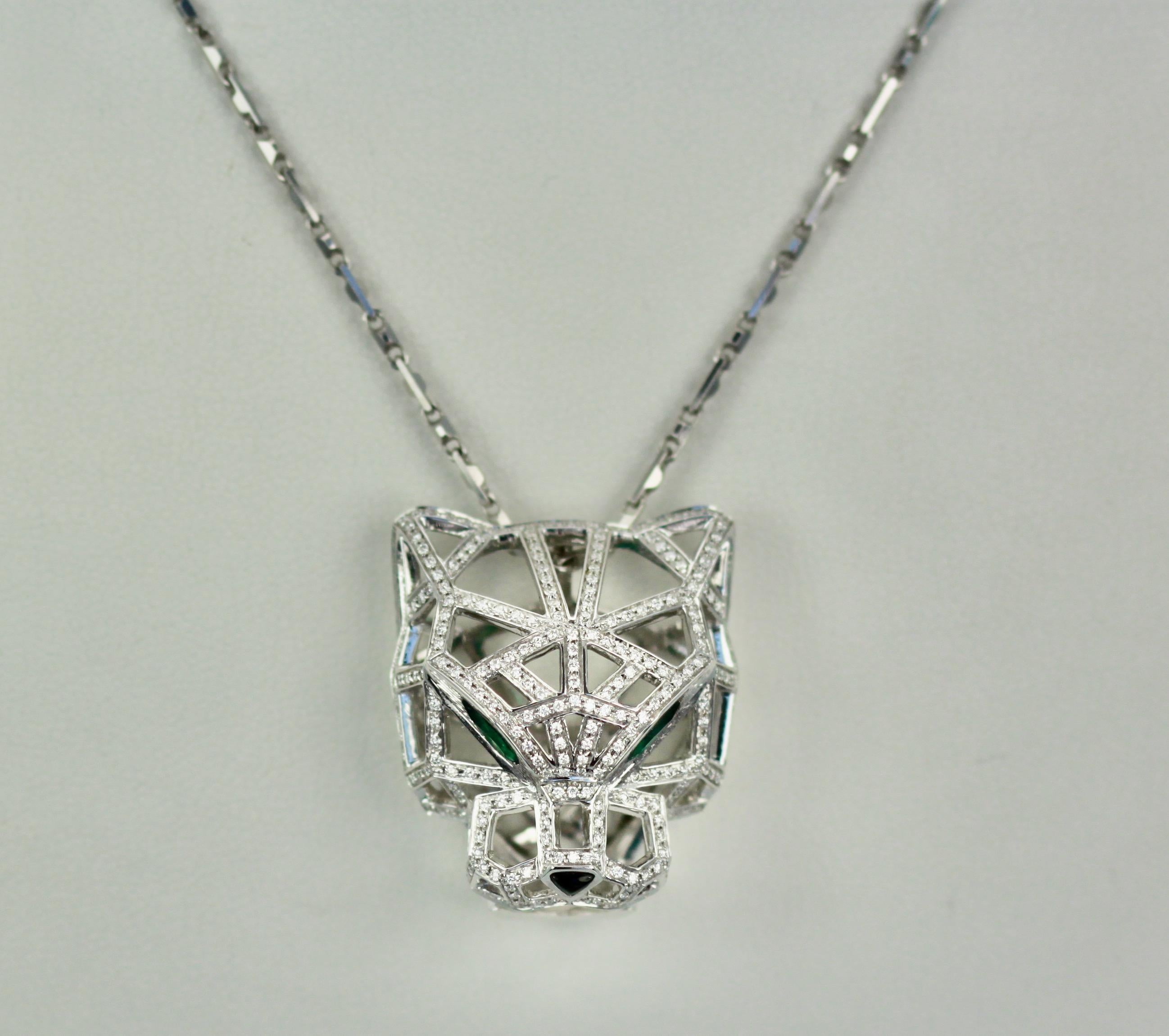 Cartier Diamond Open Panthere Pendant/Necklace 2