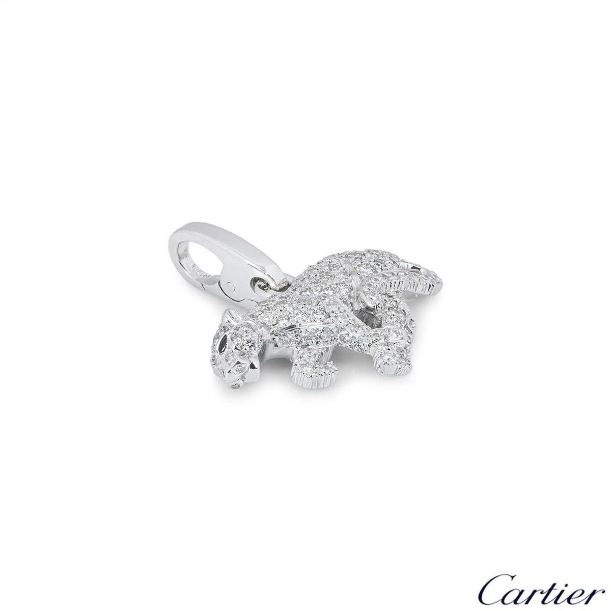 Round Cut Cartier Diamond Panthere Charm 1.26 Carat