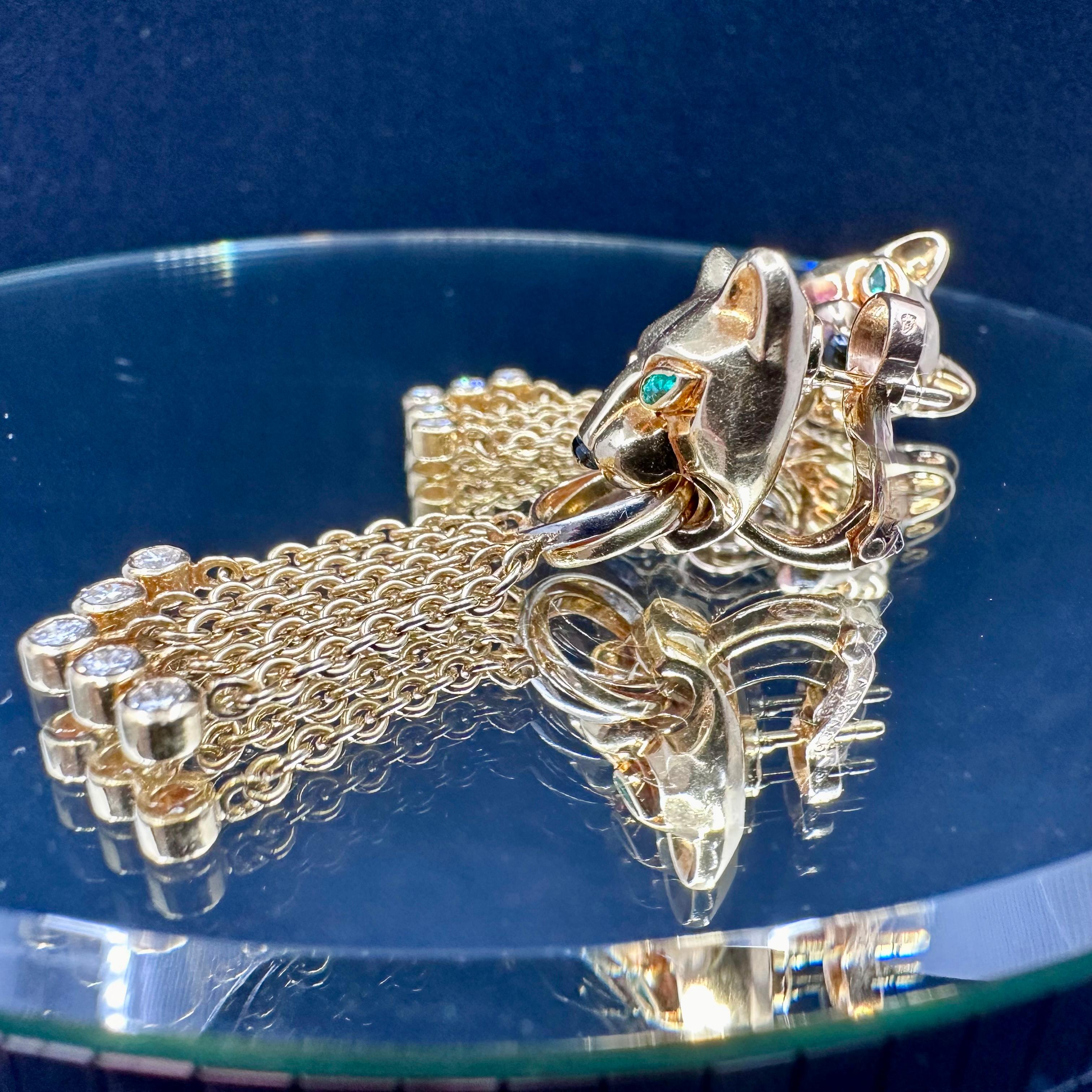 Cartier Diamant-Panthere-Ohrringe aus 18 Karat Gelbgold  im Angebot 1