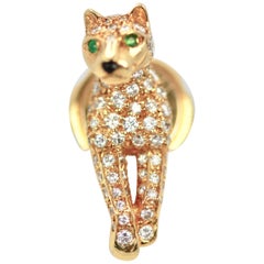 Cartier Diamond Panthere Lapel Pin 18 Karat