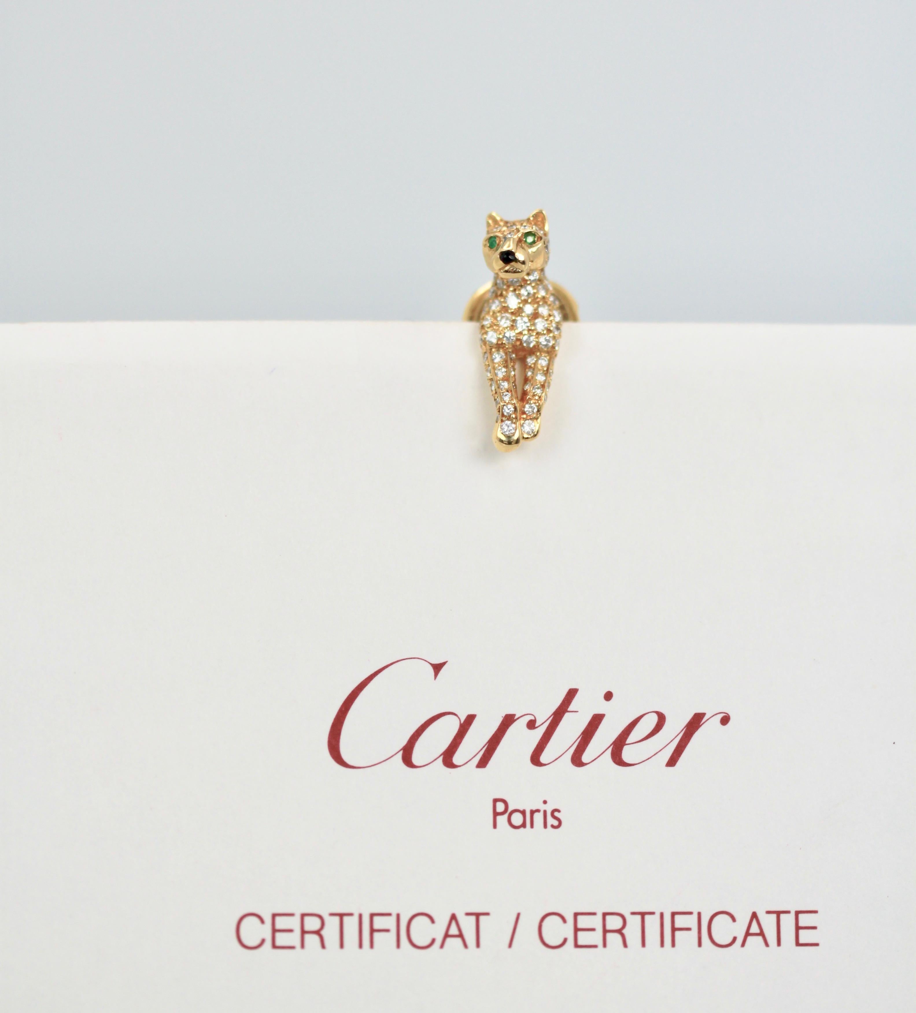 Cartier Diamond Panthere Lapel Pin 18 Karat 3