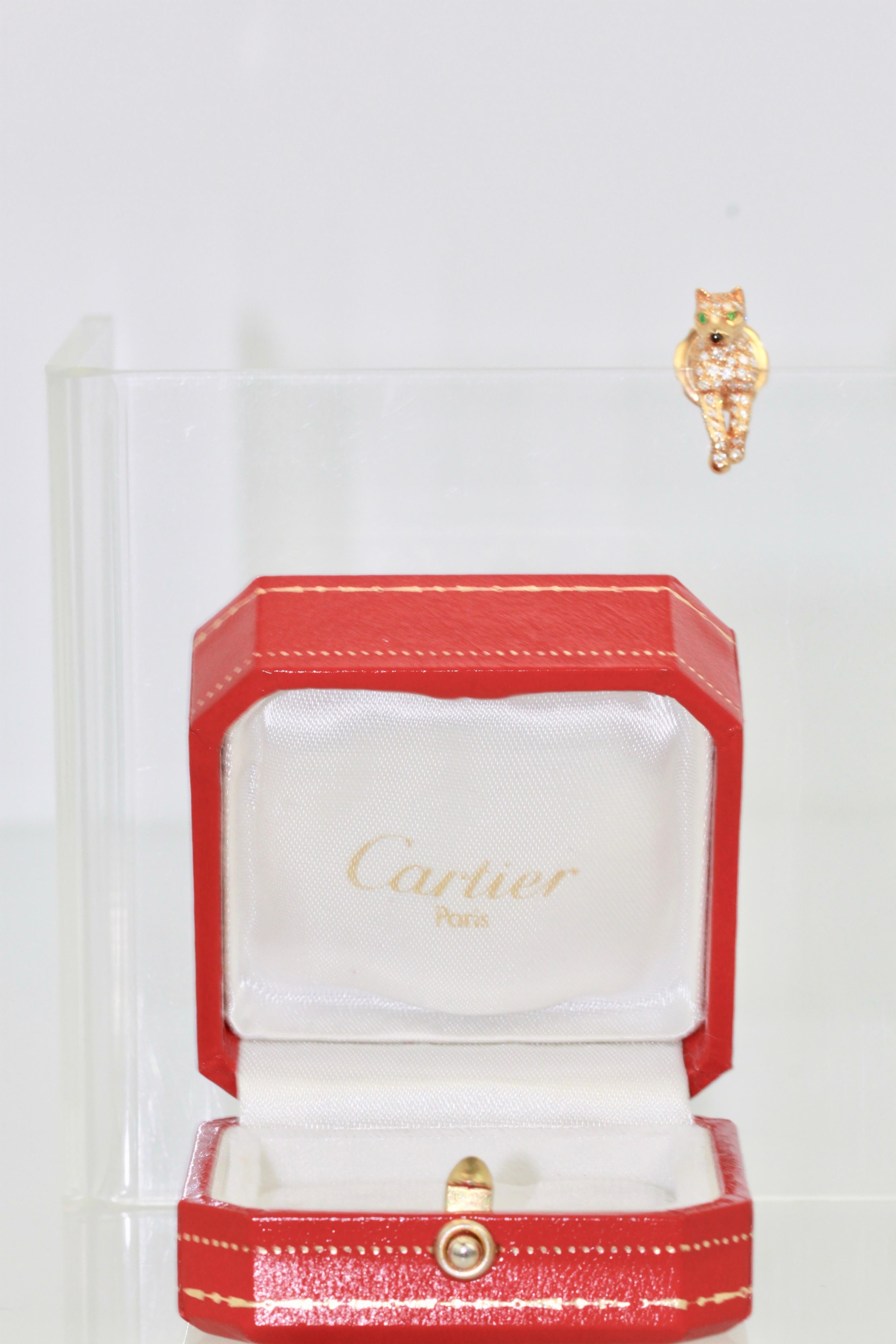 Cartier Diamond Panthere Lapel Pin 18 Karat 2