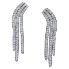 Cartier Diamond Pavé Drop Earrings in Platinum, Circa 2000s, France