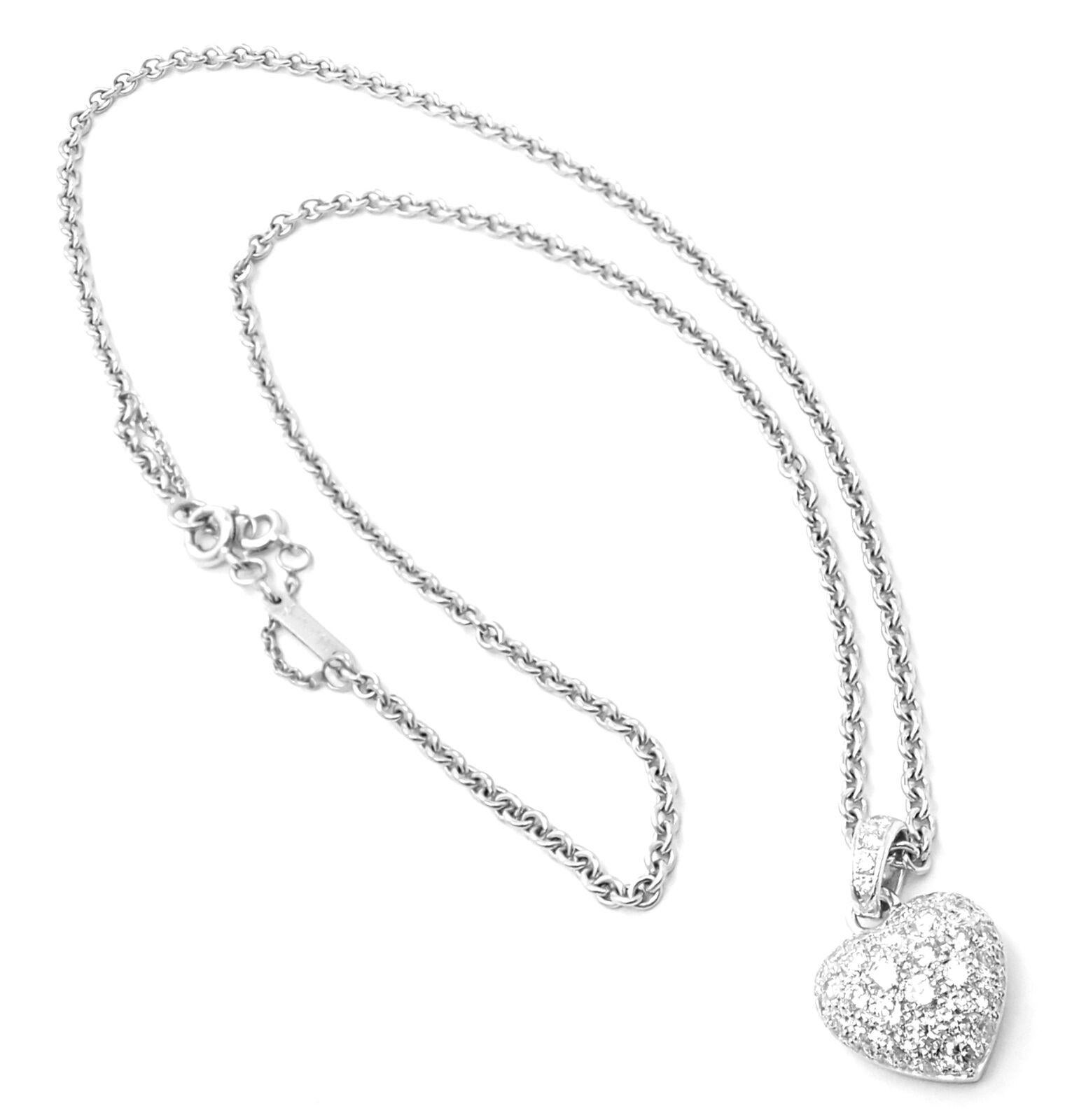 Cartier Diamond Pavé Large Heart White Gold Pendant Necklace 4