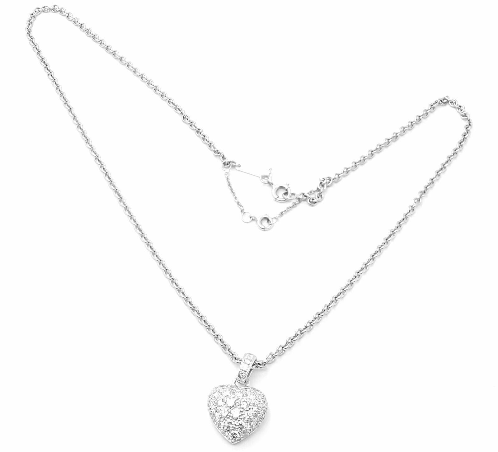 Cartier Diamond Pavé Large Heart White Gold Pendant Necklace 6