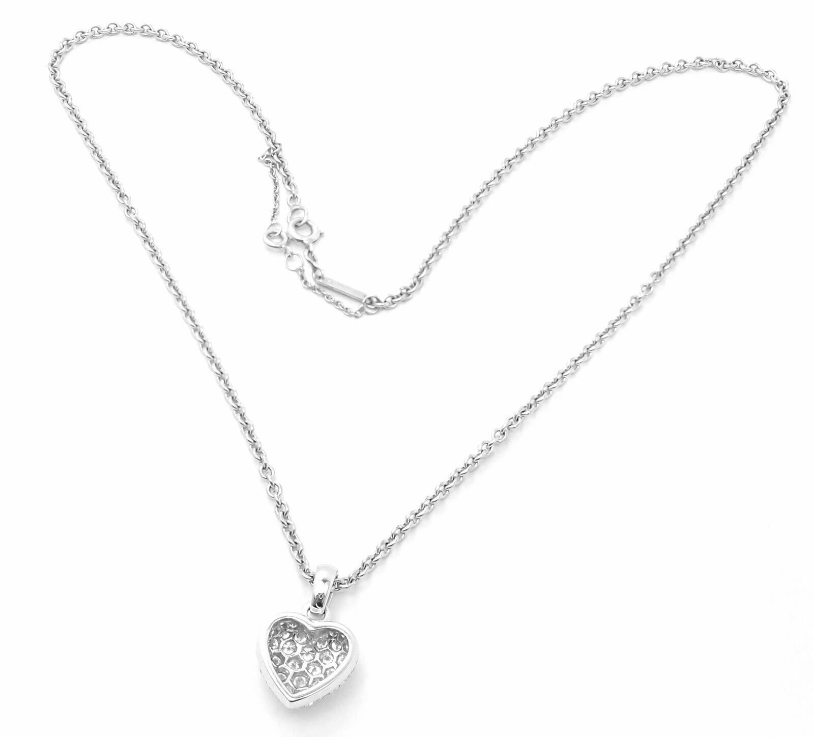 Brilliant Cut Cartier Diamond Pavé Large Heart White Gold Pendant Necklace