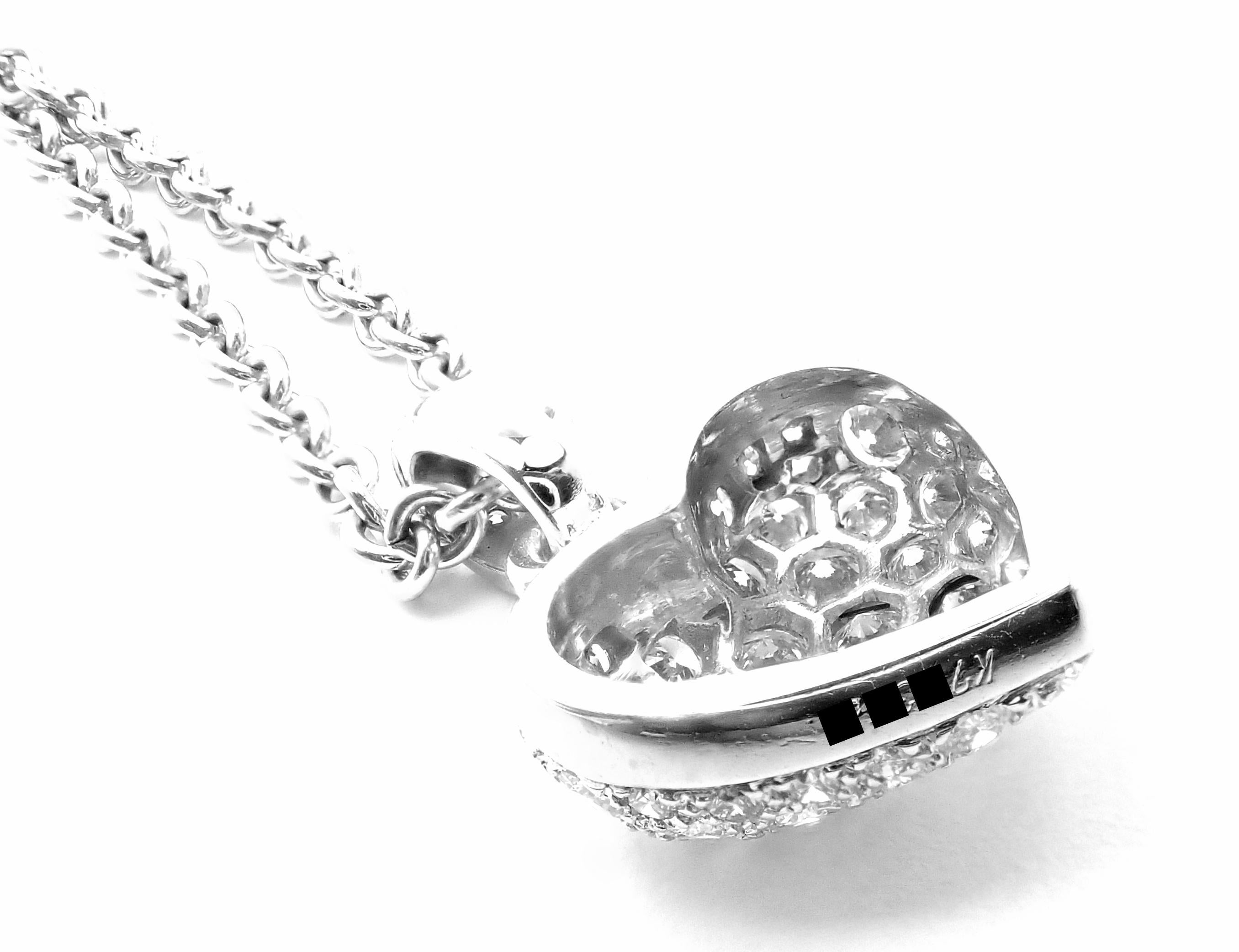 Cartier Diamond Pave Large Heart White Gold Pendant Necklace 1