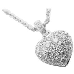 Cartier Diamond Pave Large Heart White Gold Pendant Necklace
