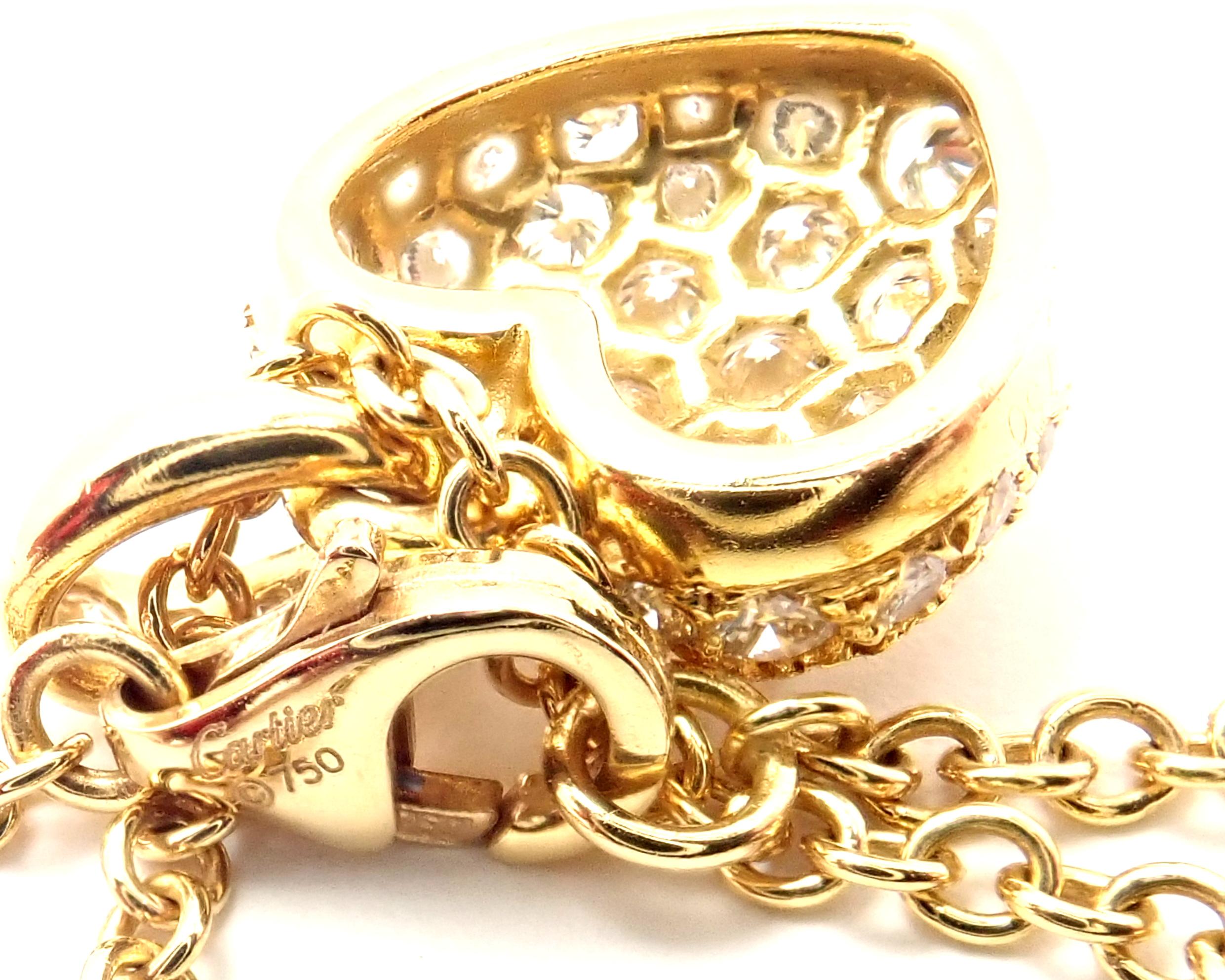 Cartier Diamond Pavé Large Heart Yellow Gold Pendant Necklace 5