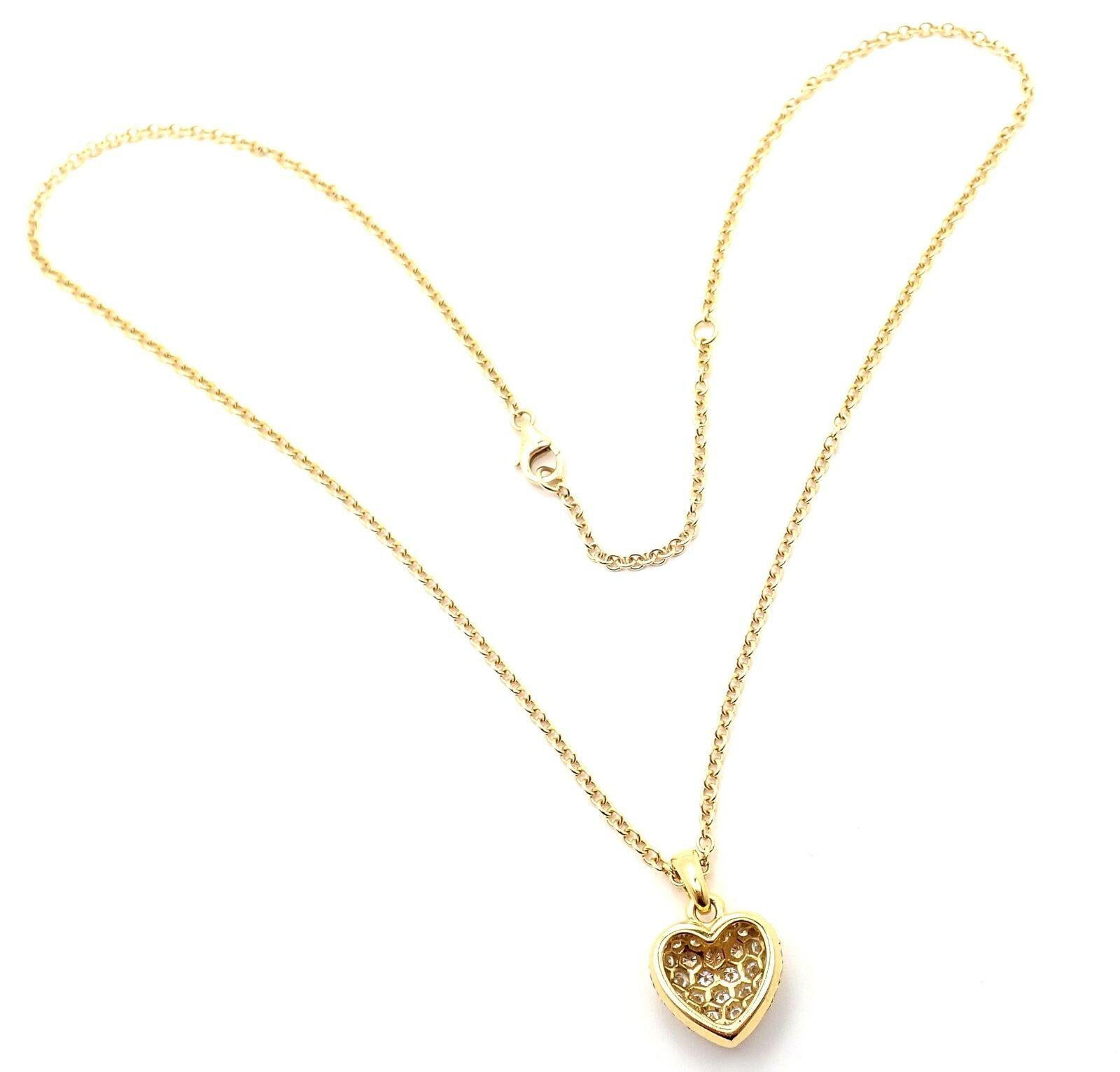 Cartier Diamond Pavé Large Heart Yellow Gold Pendant Necklace 2