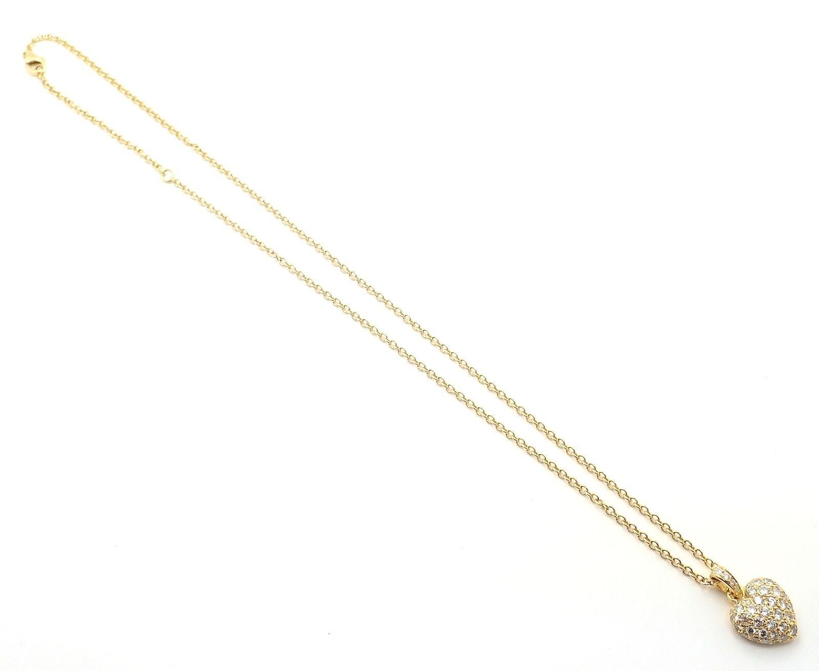 Cartier Diamond Pavé Large Heart Yellow Gold Pendant Necklace 3