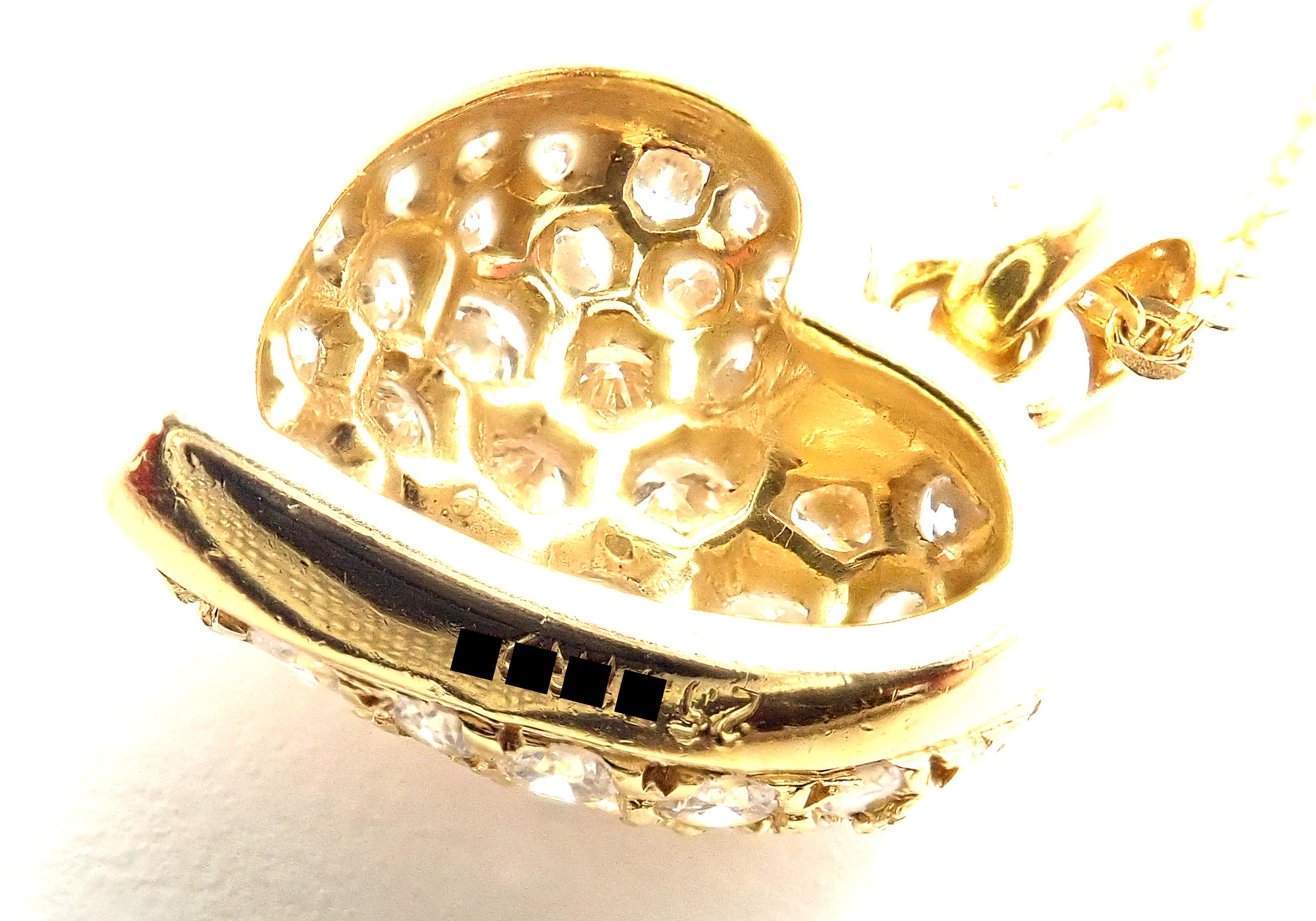 Cartier Diamond Pavé Large Heart Yellow Gold Pendant Necklace In Excellent Condition In Holland, PA