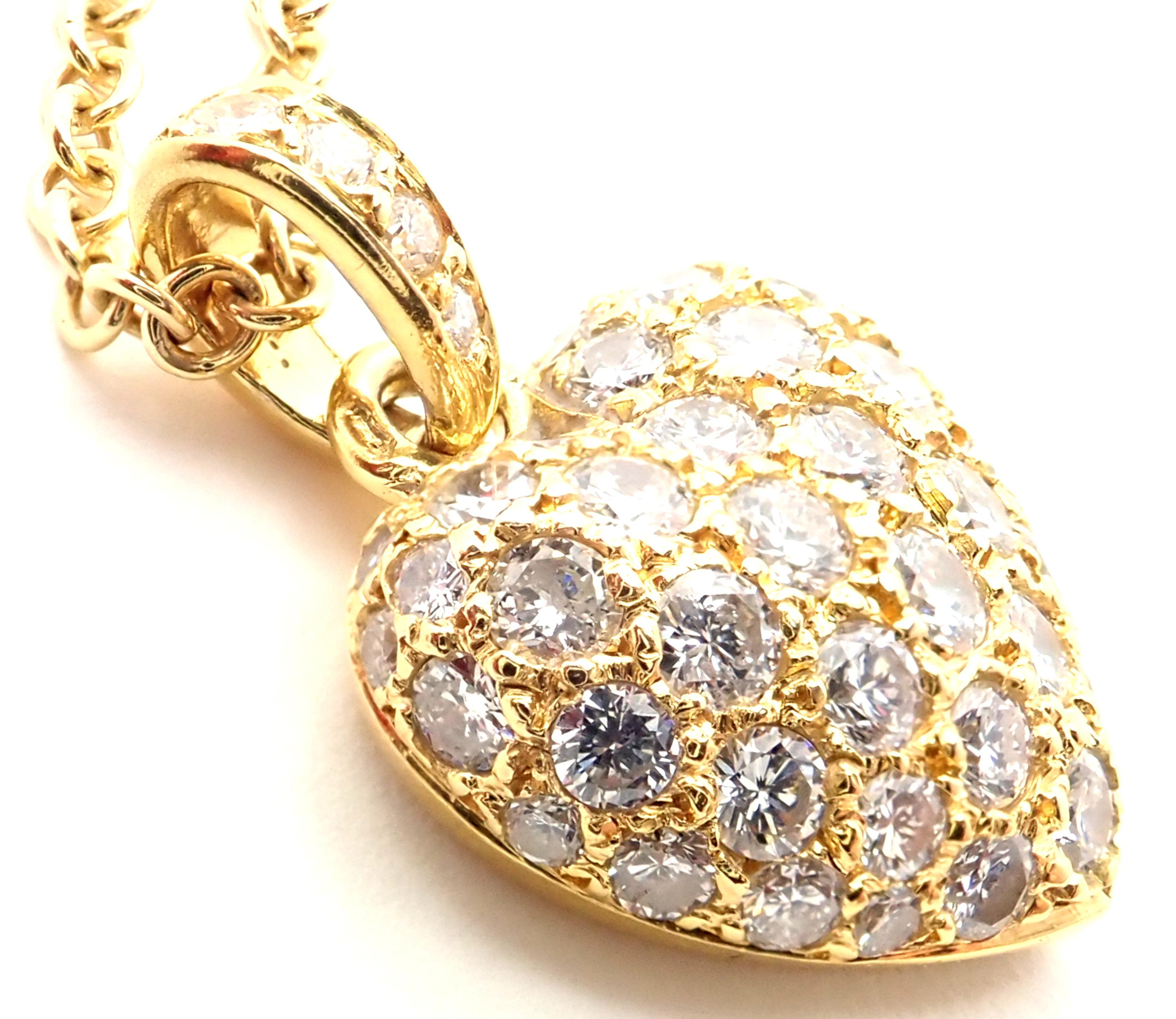 Cartier Diamond Pavé Large Heart Yellow Gold Pendant Necklace 1