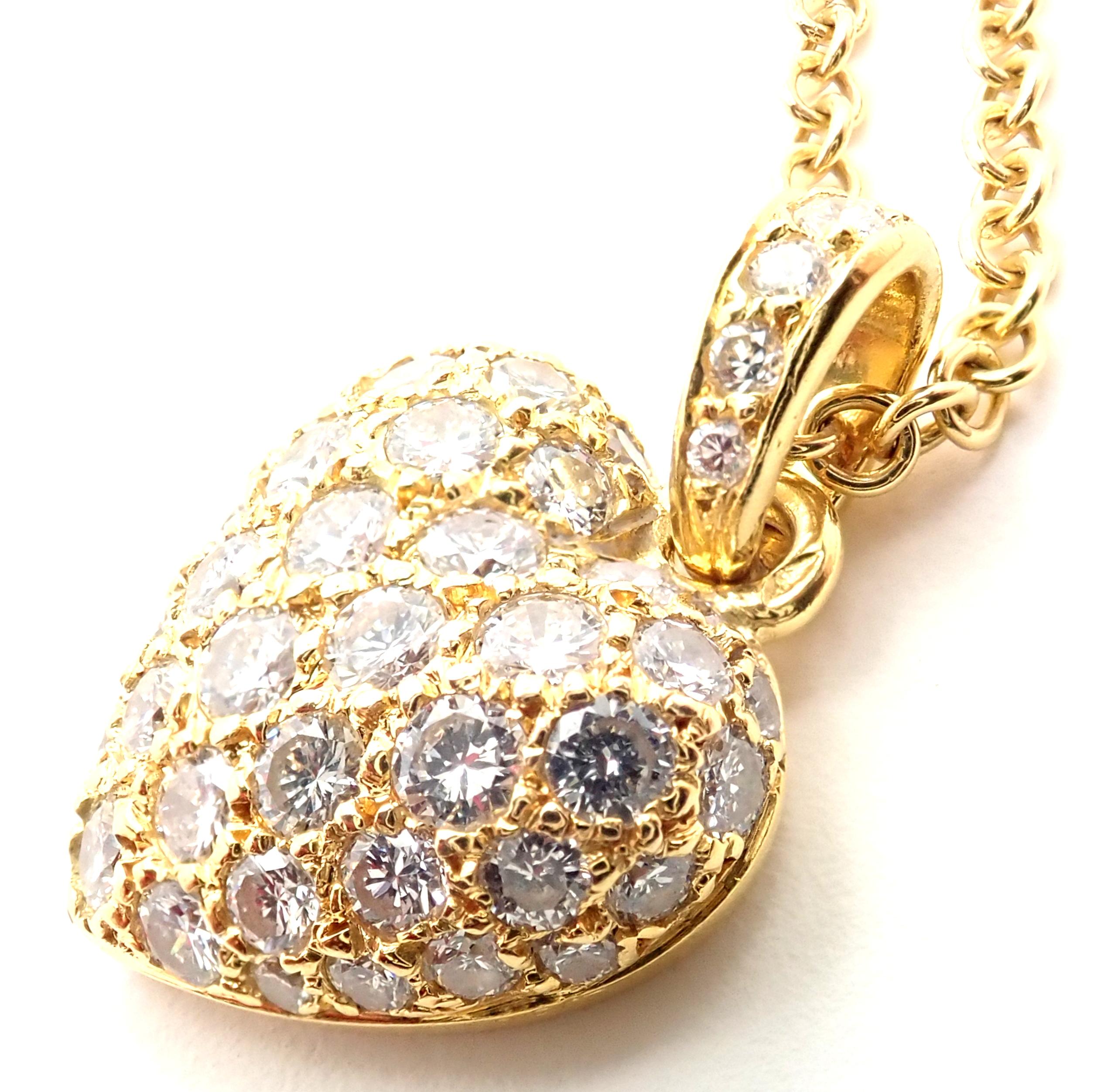 Cartier Diamond Pavé Large Heart Yellow Gold Pendant Necklace 2