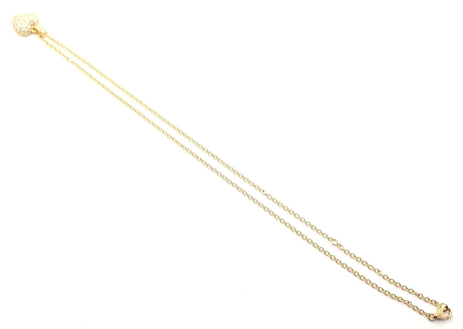 Women's or Men's Cartier Diamond Pavé Large Heart Yellow Gold Pendant Necklace