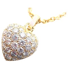 Cartier Diamond Pavé Large Heart Yellow Gold Pendant Necklace