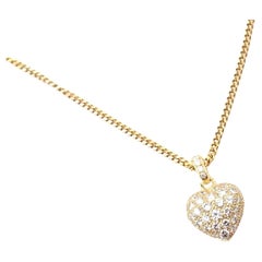 Cartier Diamond Pavé Large Heart Yellow Gold Pendant Necklace