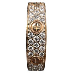 Cartier Diamond Pave Love Ring Band Small 18k Rose Gold sz 60 US 9.5 8150