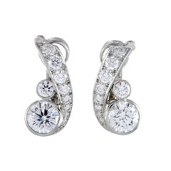 Cartier Diamond Pave Platinum Earrings