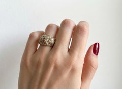 Cartier Diamond Pavé Ring 3.00 Carat Brown White 18K Gold Vintage Design