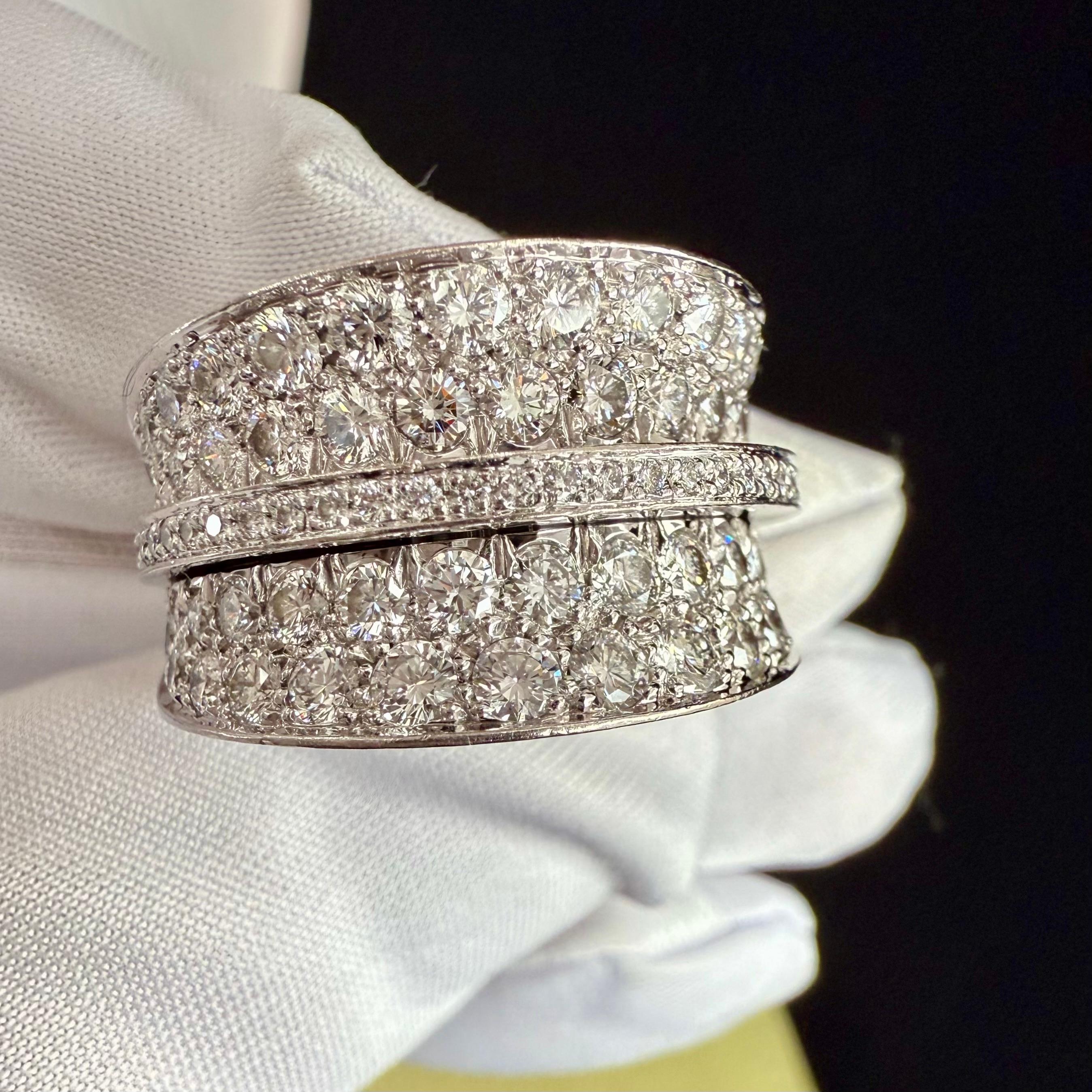 Cartier Diamond Pave Wide Band 18K White Gold 1