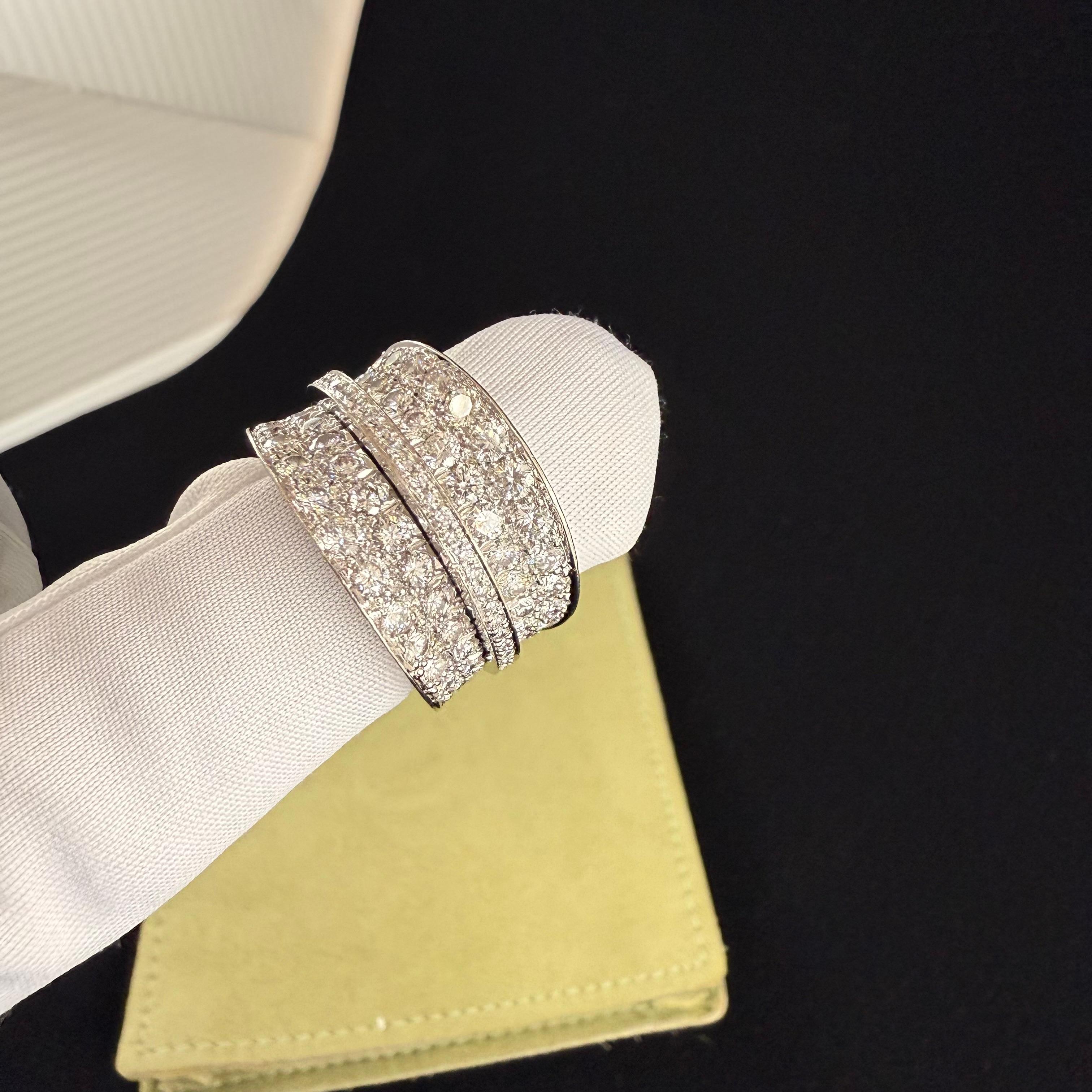Cartier Diamond Pave Wide Band 18K White Gold 4