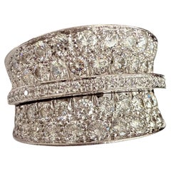 Cartier Diamond Pave Wide Band 18K White Gold