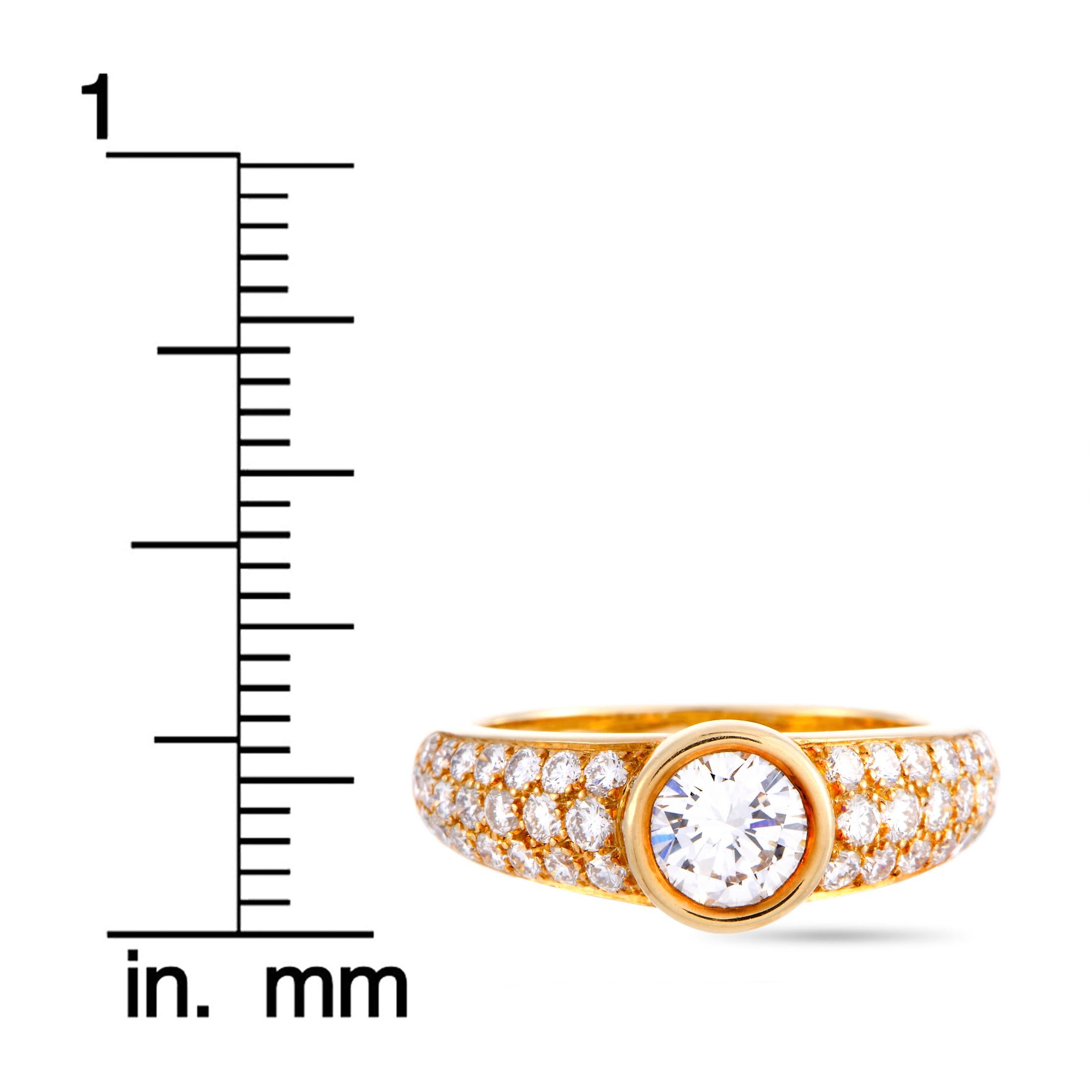 Cartier Diamond Pave Yellow Gold Engagement Ring 3