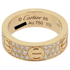 Cartier LOVE-Ring mit Diamanten bemalt, Größe O (55)