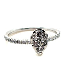 Cartier Diamond Pear Shape 18 Karat White Gold Ring