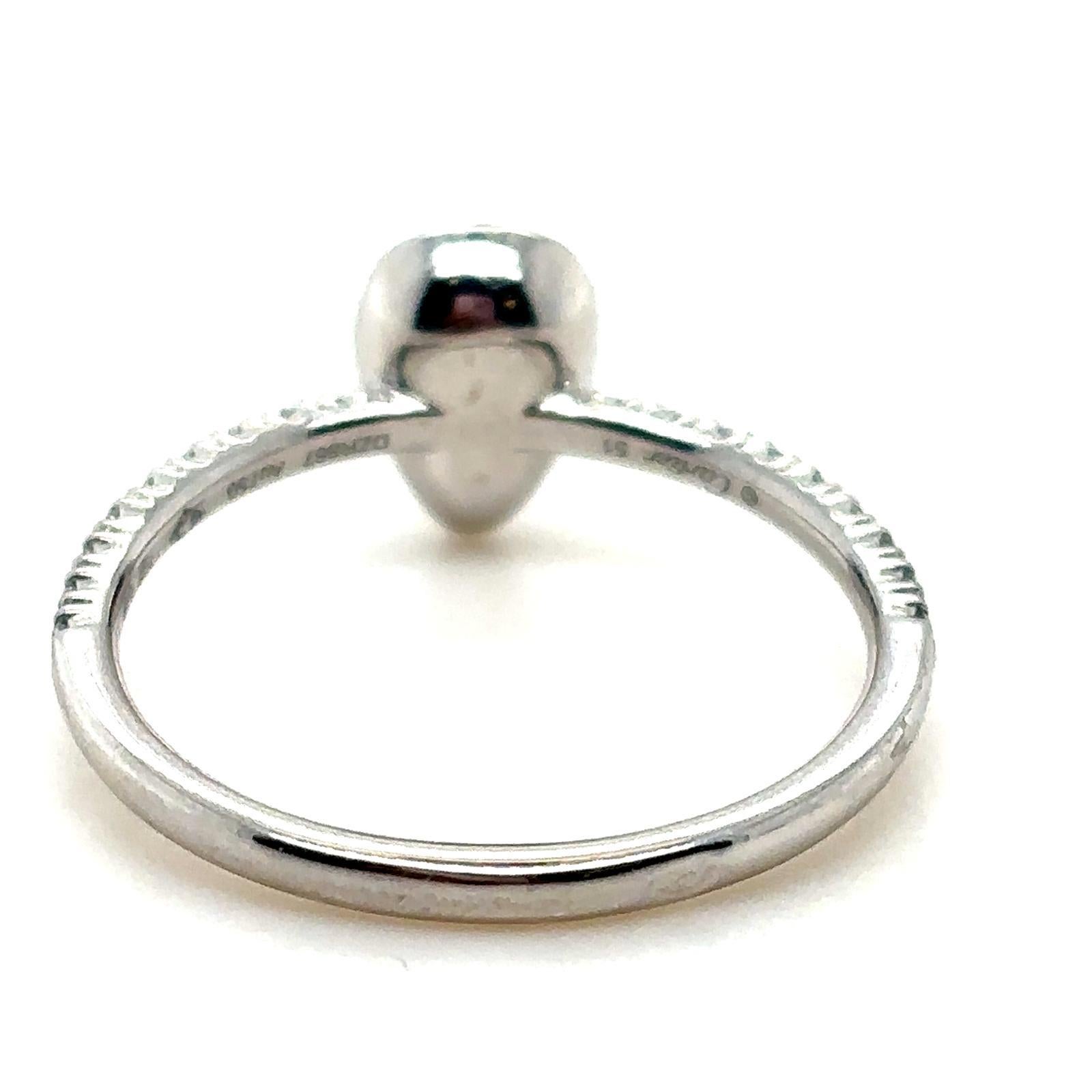 Anello Cartier con diamante a forma di pera in oro bianco 18 carati In condizioni buone in vendita a London, GB