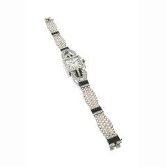 Cartier Uhr aus Diamanten, Perlen und Onyx, Art déco, Paris, um 1920