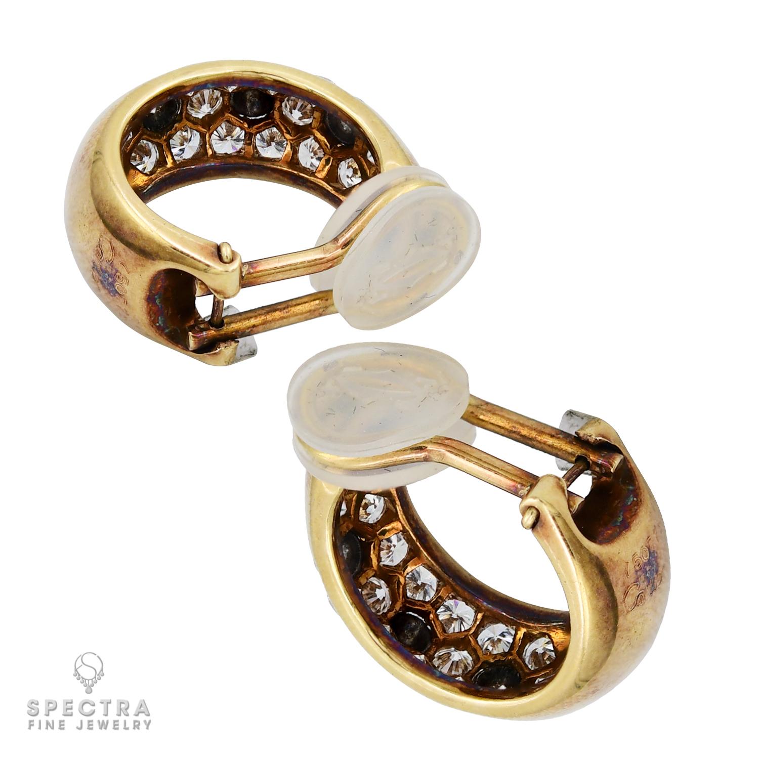 Contemporary Cartier Diamond Pearl Ear Clips, circa 1980 For Sale