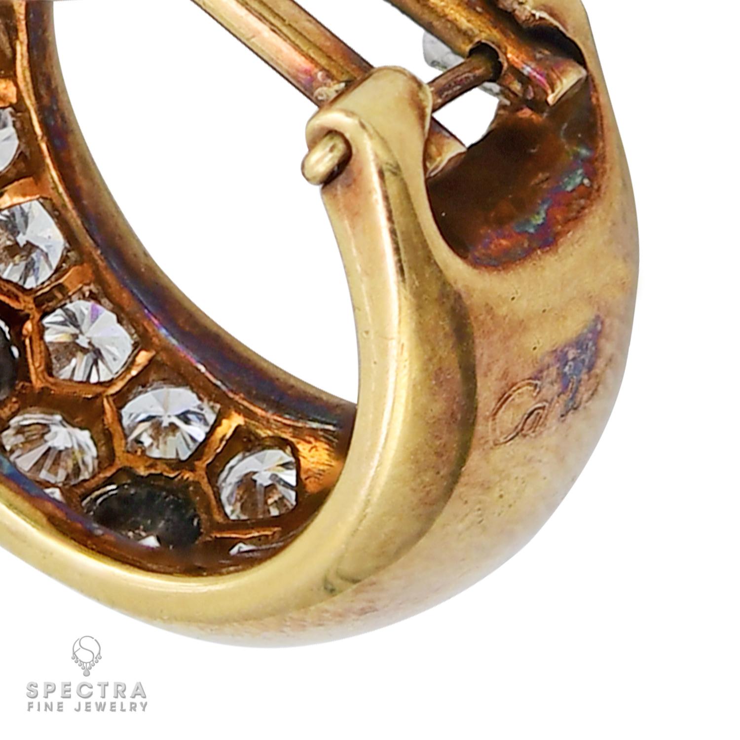 Round Cut Cartier Diamond Pearl Ear Clips, circa 1980 For Sale
