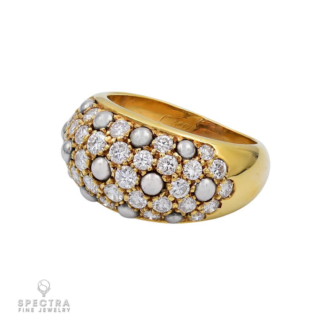 Contemporary Cartier Diamond Pearl Ring in 18kt Yellow Gold For Sale