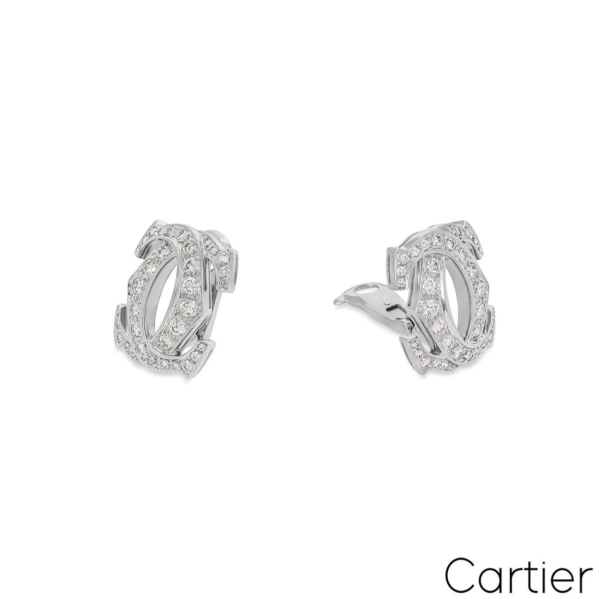 Brilliant Cut Cartier Diamond Penelope Large Double C Earrings