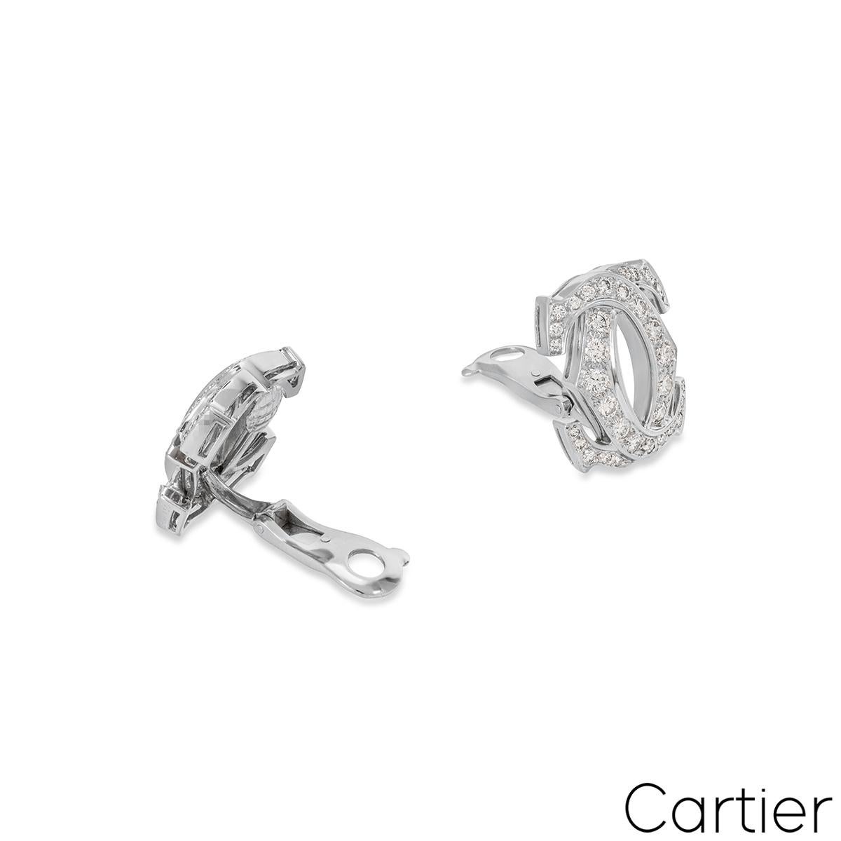 Cartier Diamond Penelope Large Double C Earrings In Excellent Condition In London, GB