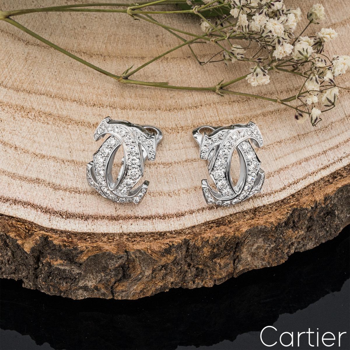Cartier Diamond Penelope Large Double C Earrings 1