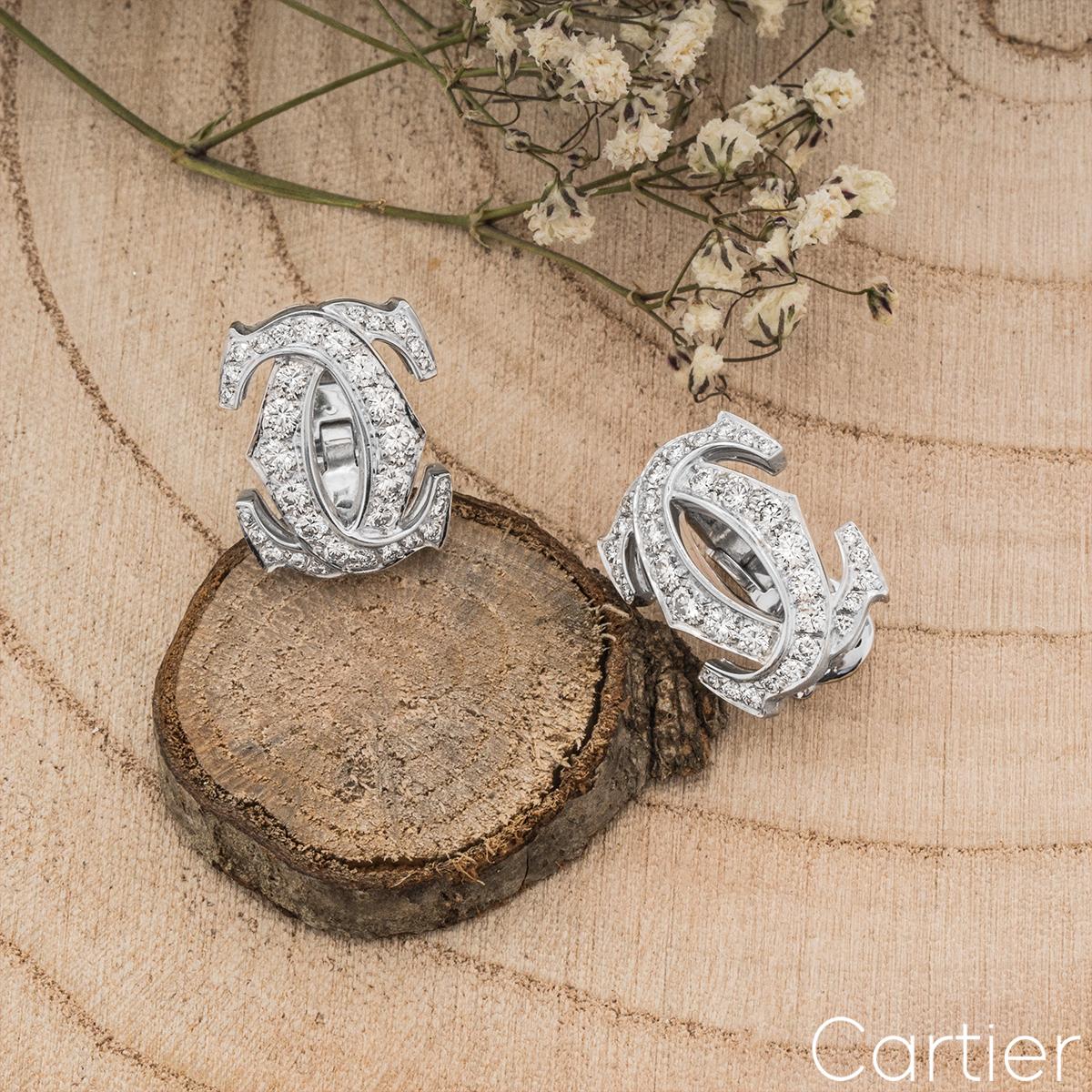 Cartier Diamond Penelope Large Double C Earrings 2