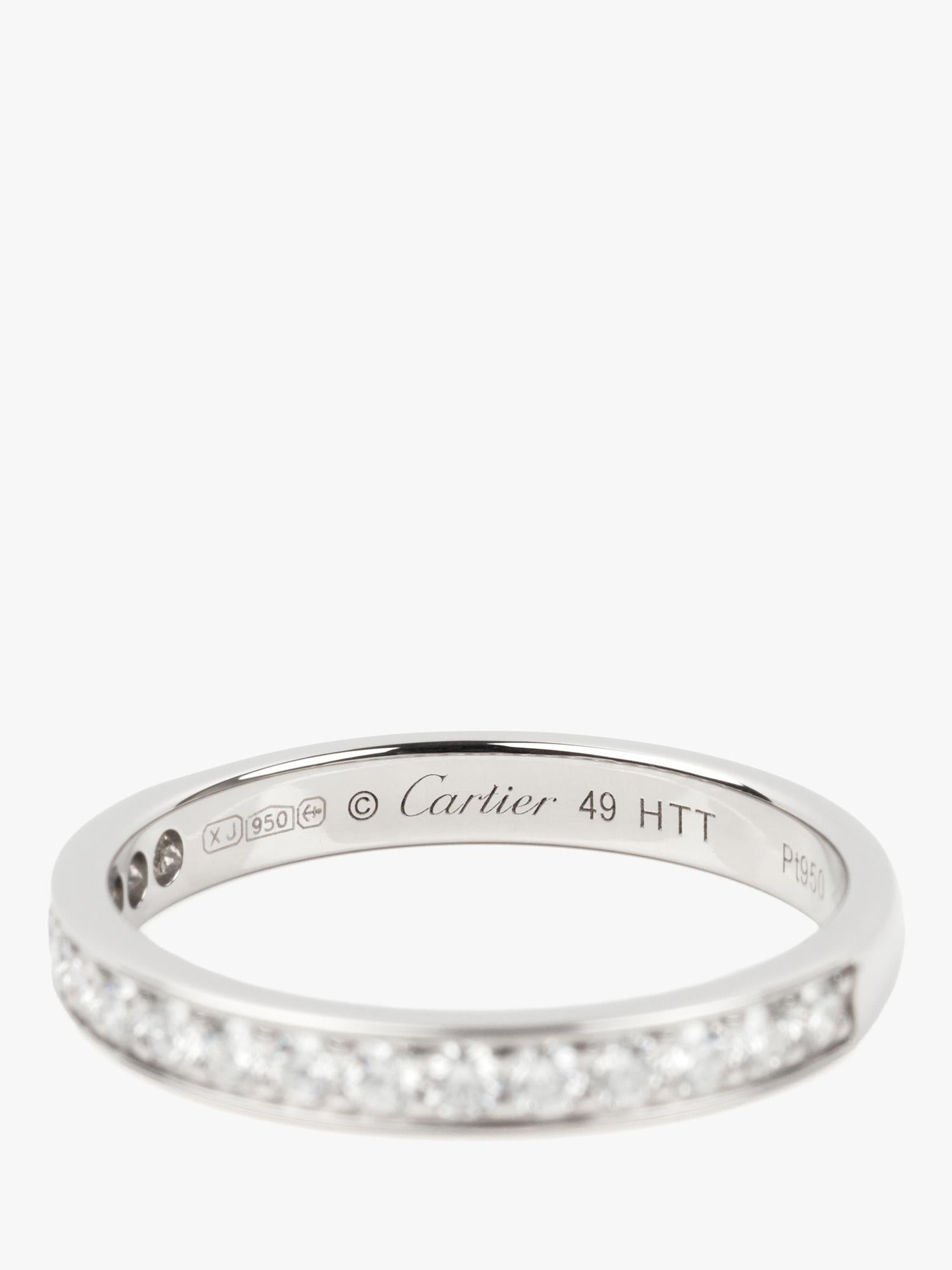 Taglio brillante Anello a mezza eternità con diamante di Cartier in platino 1895 in vendita