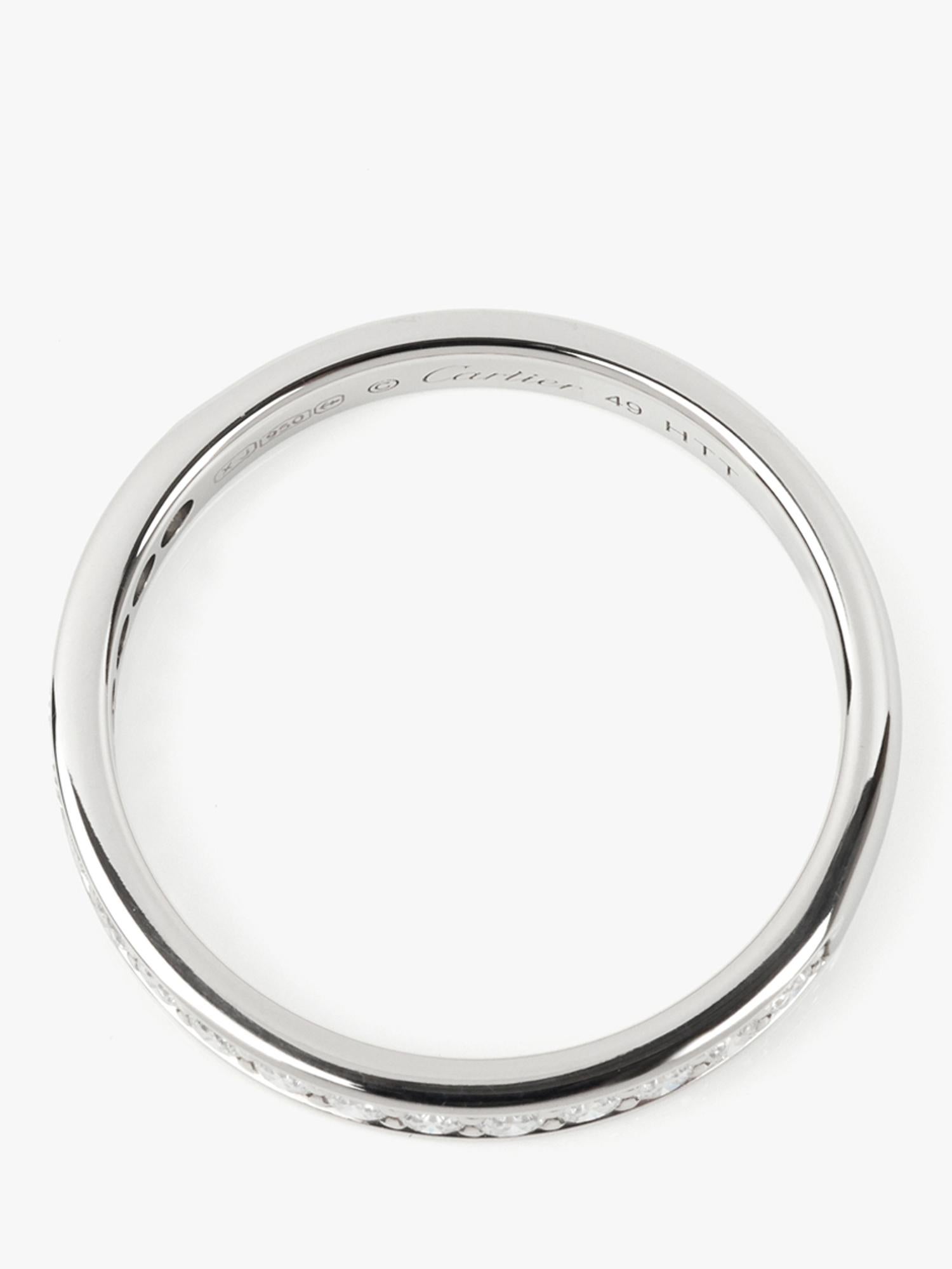 Anello a mezza eternità con diamante di Cartier in platino 1895 In condizioni buone in vendita a Bishop's Stortford, Hertfordshire