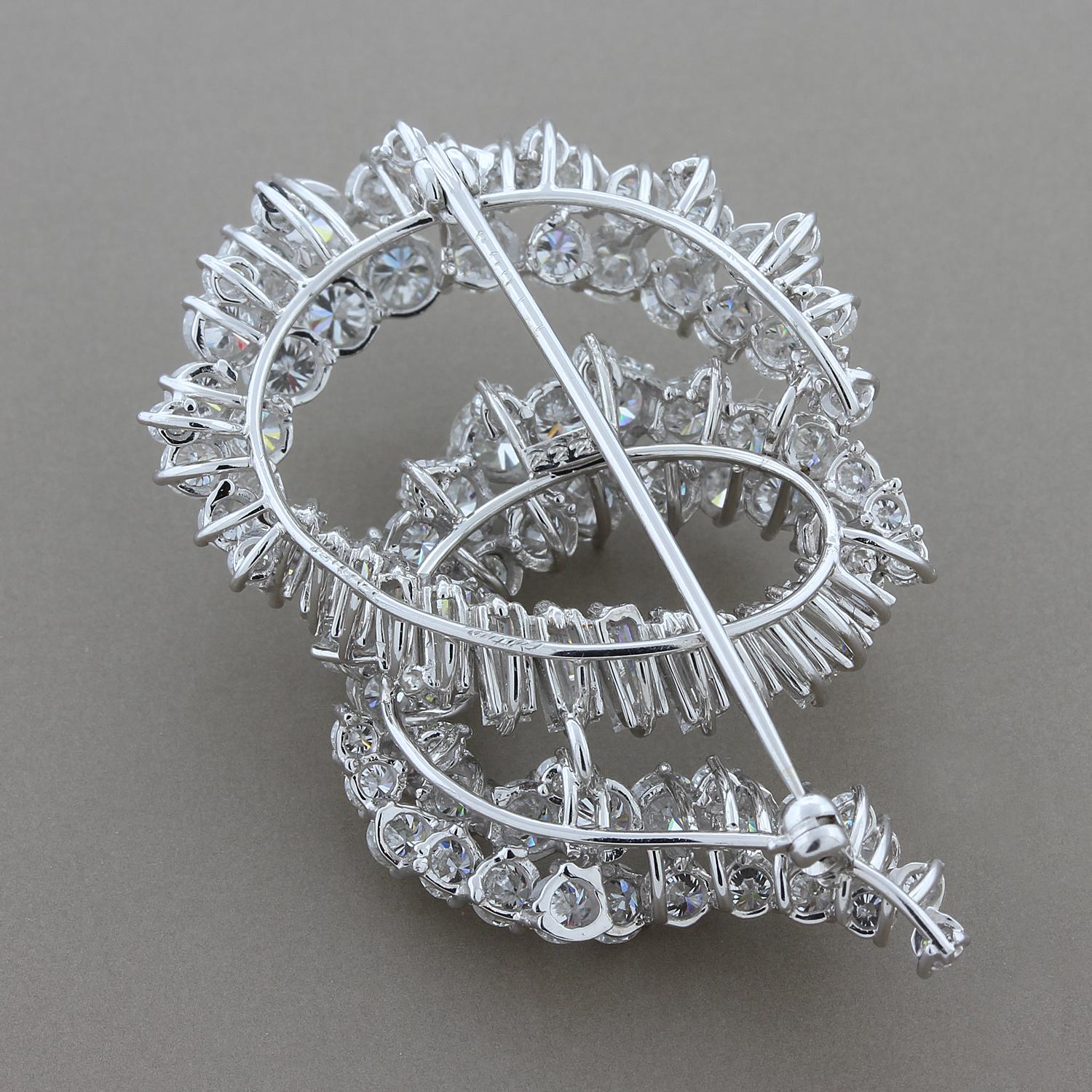 Cartier Diamond Platinum Brooch In Excellent Condition In Beverly Hills, CA