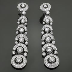 CARTIER Diamant-Ohrringe aus Platin im Kronleuchter-Stil