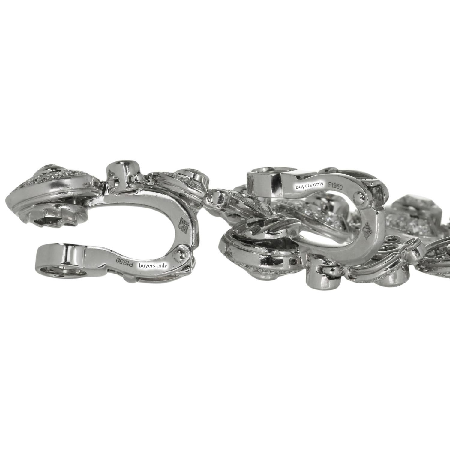 CARTIER Diamond Platinum Chandelier Earrings For Sale 2