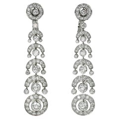 CARTIER Diamant-Ohrringe aus Platin im Kronleuchter-Stil
