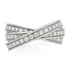 Cartier Diamond Platinum Classic Trinity Band Rolling Ring