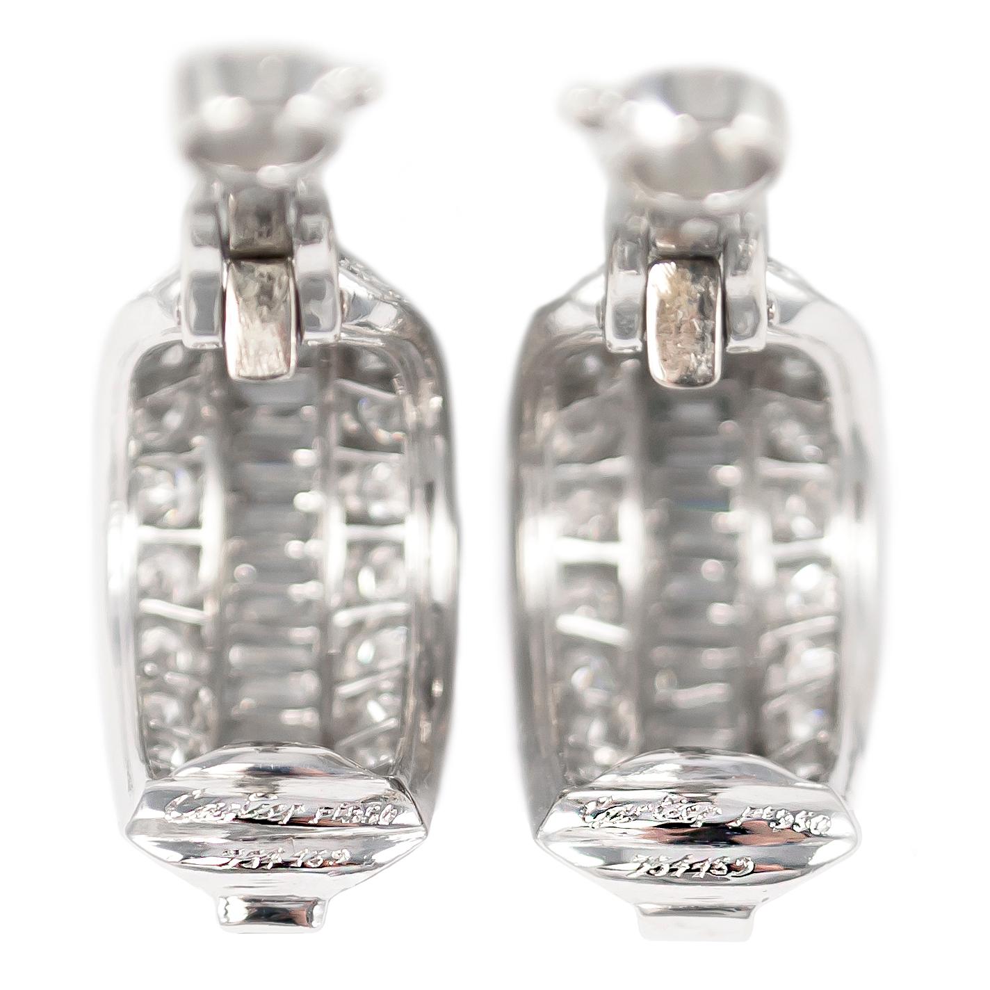 Baguette Cut Cartier  Diamond Platinum Clip-On Earrings